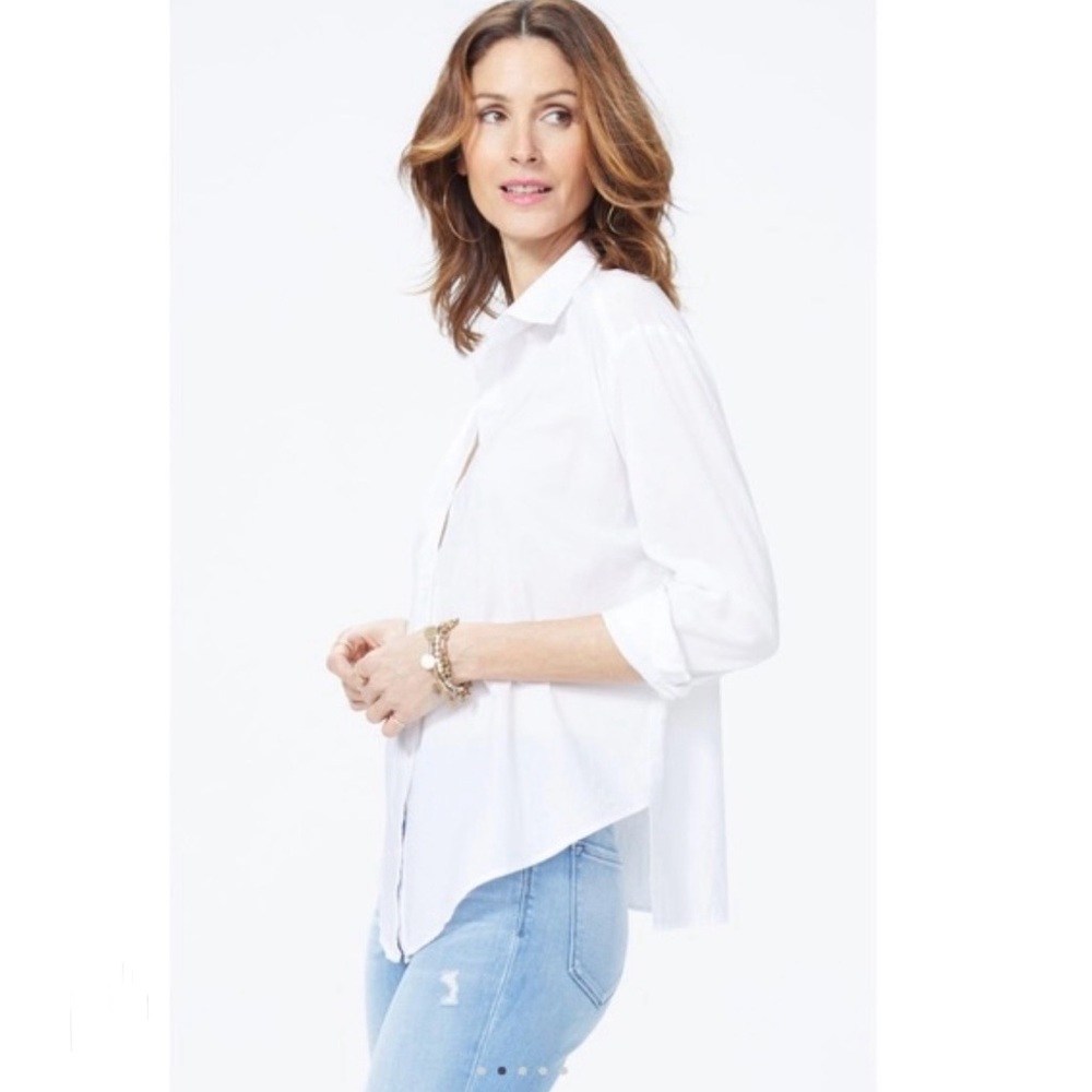 NYDJ Classic Cotton Lawn Blouse White